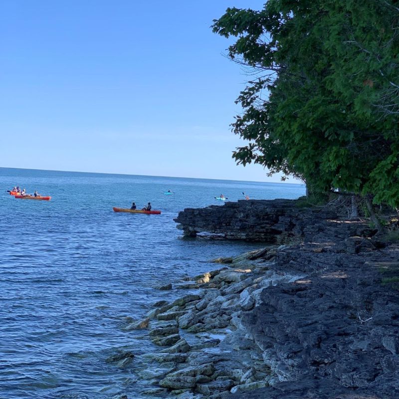 Kayaking in Sturgeon Bay, Door County, Wisconsin.