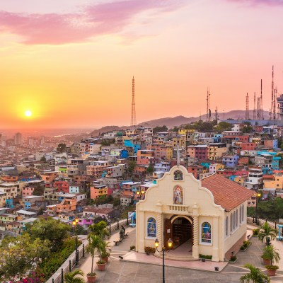 Sunset in the city of Guayaquil, Ecuador