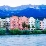 Buildings along the Inn River in Innsbruck