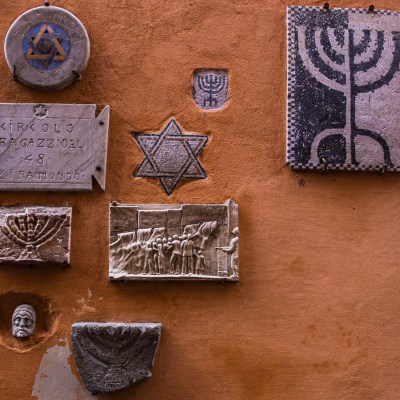 Wall Plaques in the Jewish Ghetto of Rome Italy