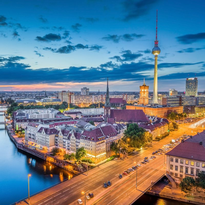 Aerial view of Berlin, Germany skyline in Europe