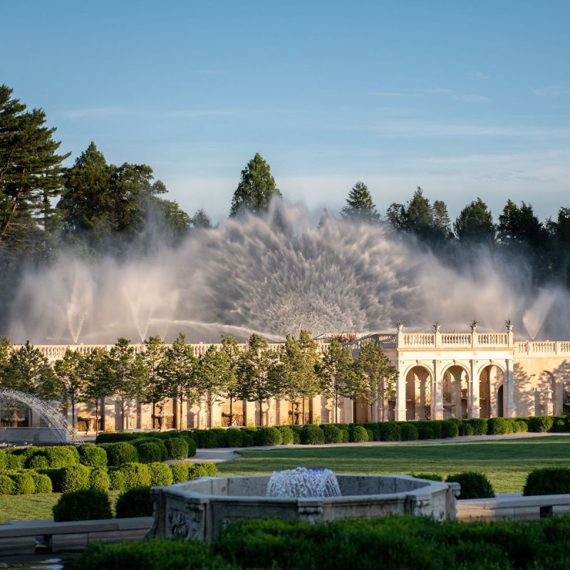 The main fountain at Longwood Gardens.