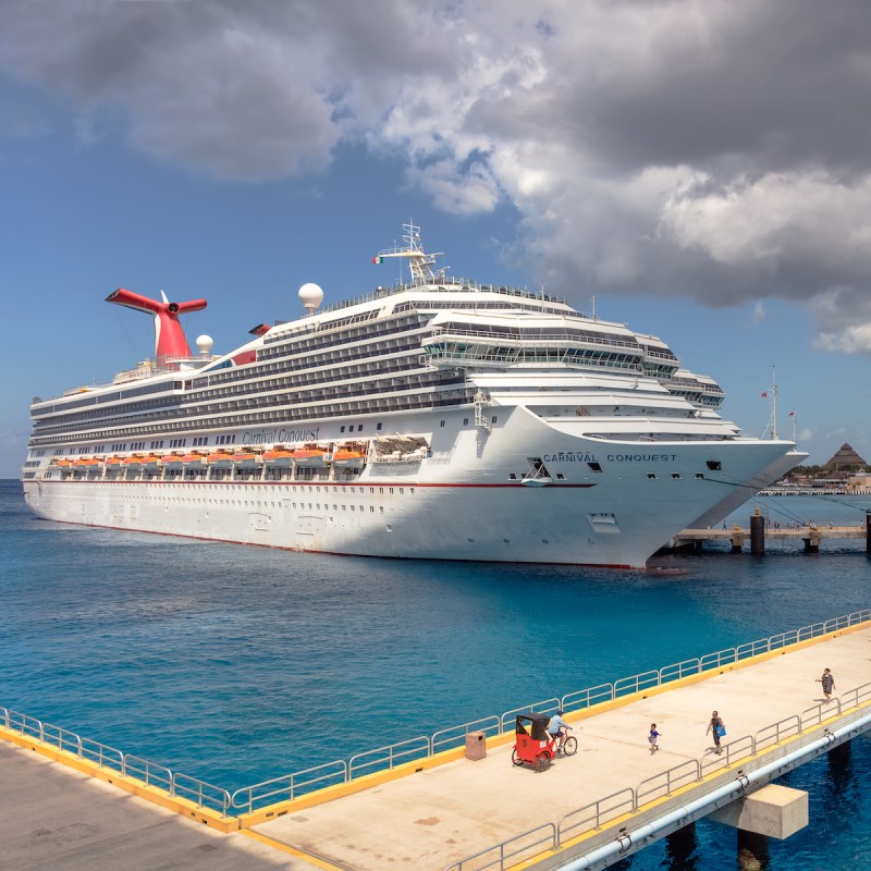 Carnival cruise ship at dock in Mexico