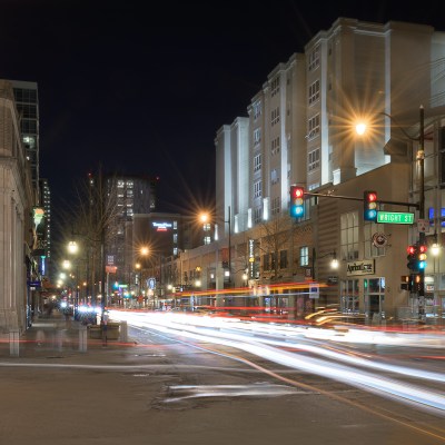 Busy intersection in Champaign, Illinois