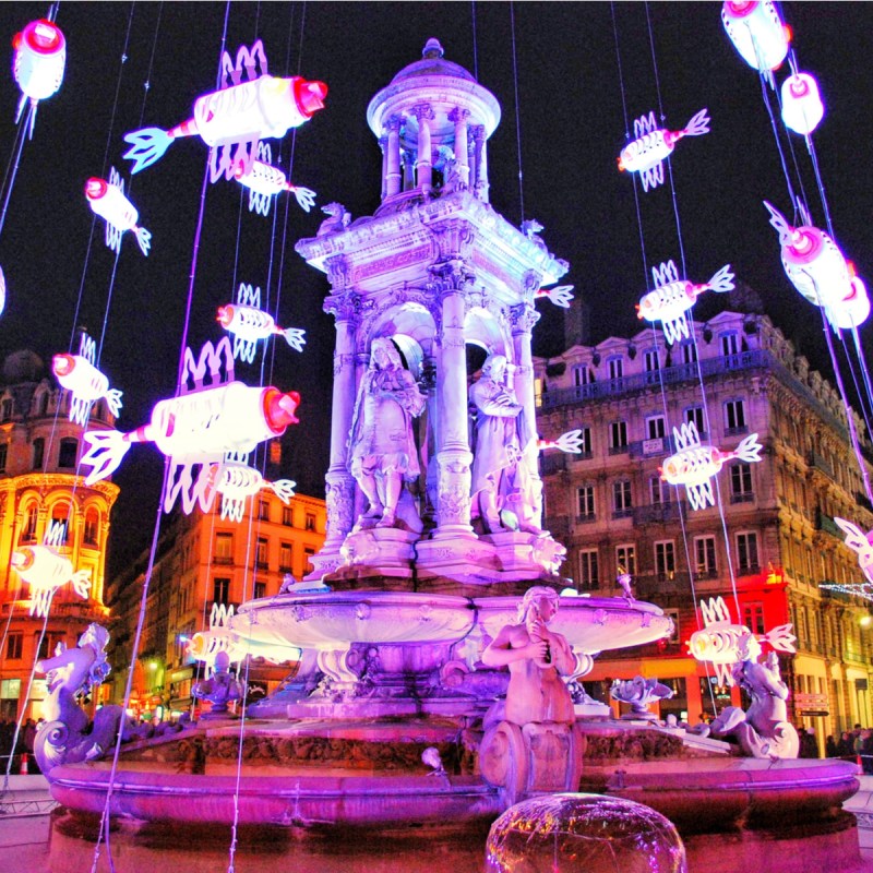 fête des lumières, jacobins square, Lyon, France