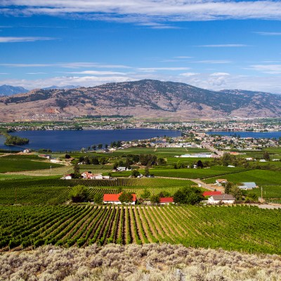 Osoyoos and Osoyoos Lake in the Okanagan Valley, British Columbia, Canada.