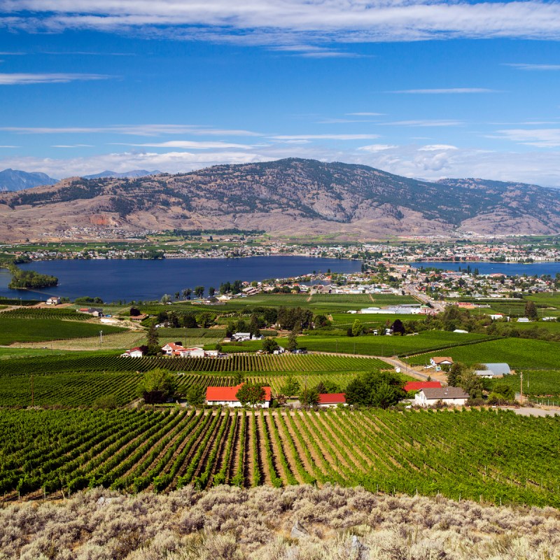 Osoyoos and Osoyoos Lake in the Okanagan Valley, British Columbia, Canada.