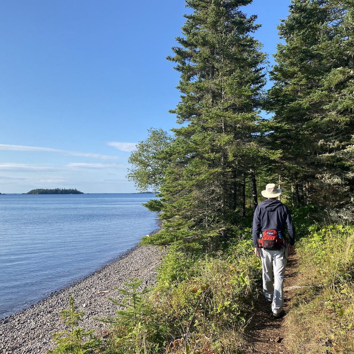 Hiking Suzy's Cave Trail in Isle Royale