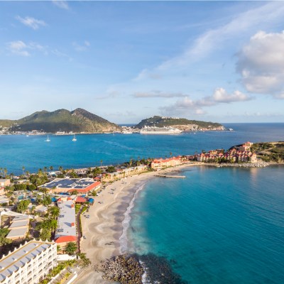 The Caribbean island of Sint Maarten.