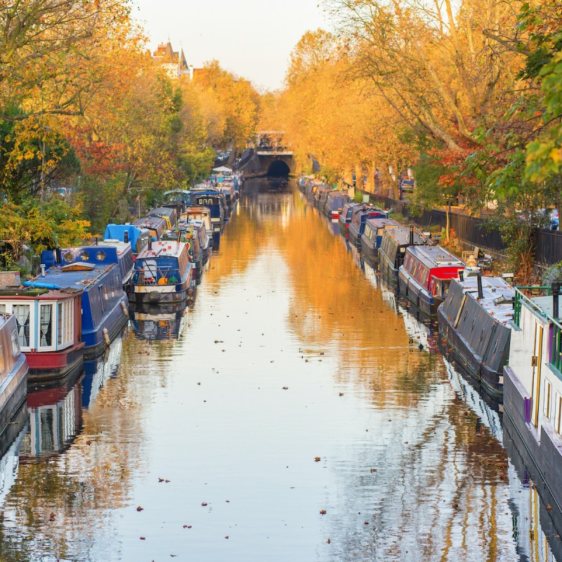 Barges on canal in West London
