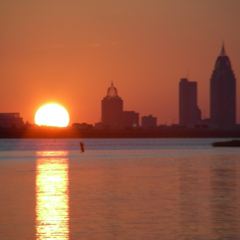 Sunrise over Mobile Bay, Alabama.