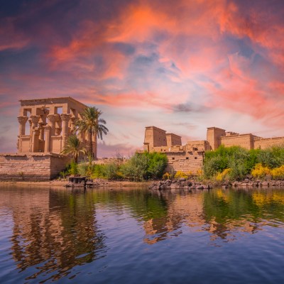 Temple of Philae along the Nile River, viewable along the SS Sudan Cruise route.