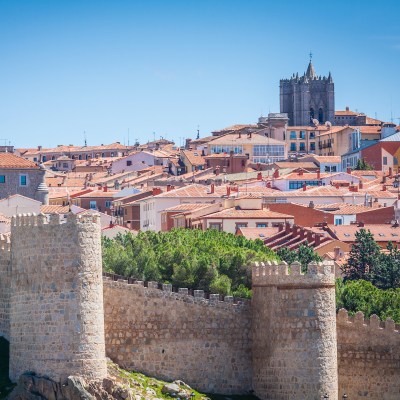 The walls and skyline of Avila, Spain