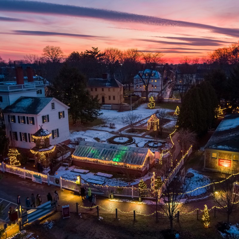 Goodwin Mansion garden, Portsmouth, New Hampshire. Candlelight Stroll Under The Stars