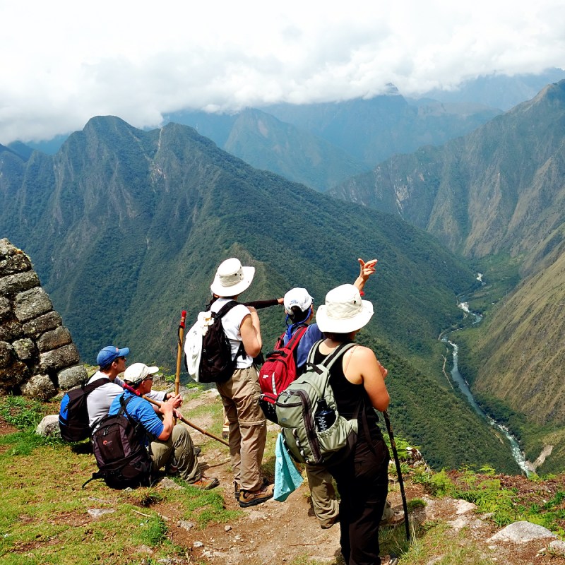 Hikers on the Inca Trail in Peru