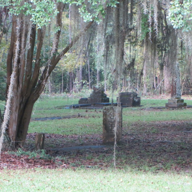 An eerie cemetery at Old Cahaba Archaeological Park in Orville, AL.