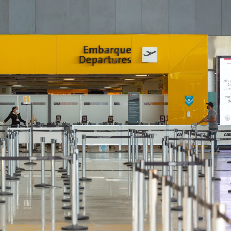 Departures desk; Sao Paulo, Brazil