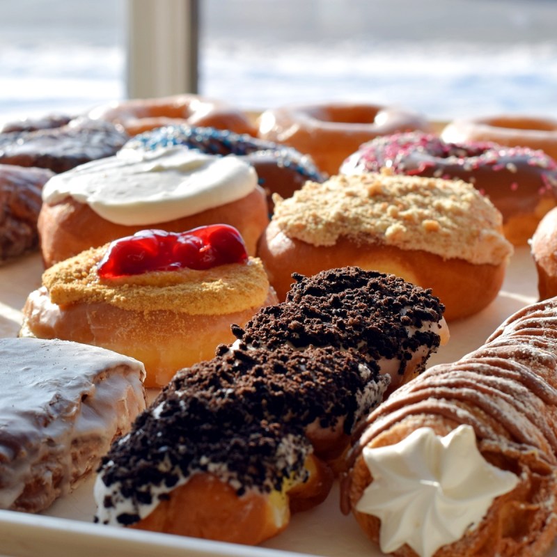 Donut display at Martin's Donut Shop