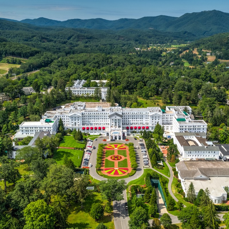 Aerial shot of the Greenbrier Resort