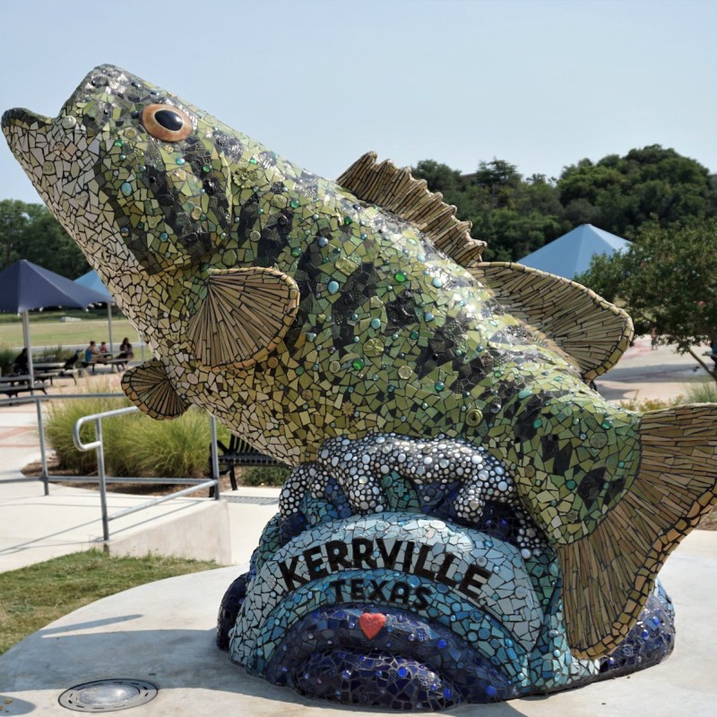 Lupe The Bass, Sculpture in Louise Hays Park, Kerrville, Texas