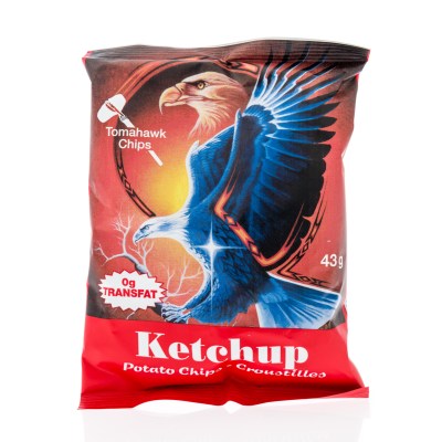 Ketchup chips, a popular Canadian chip flavor.