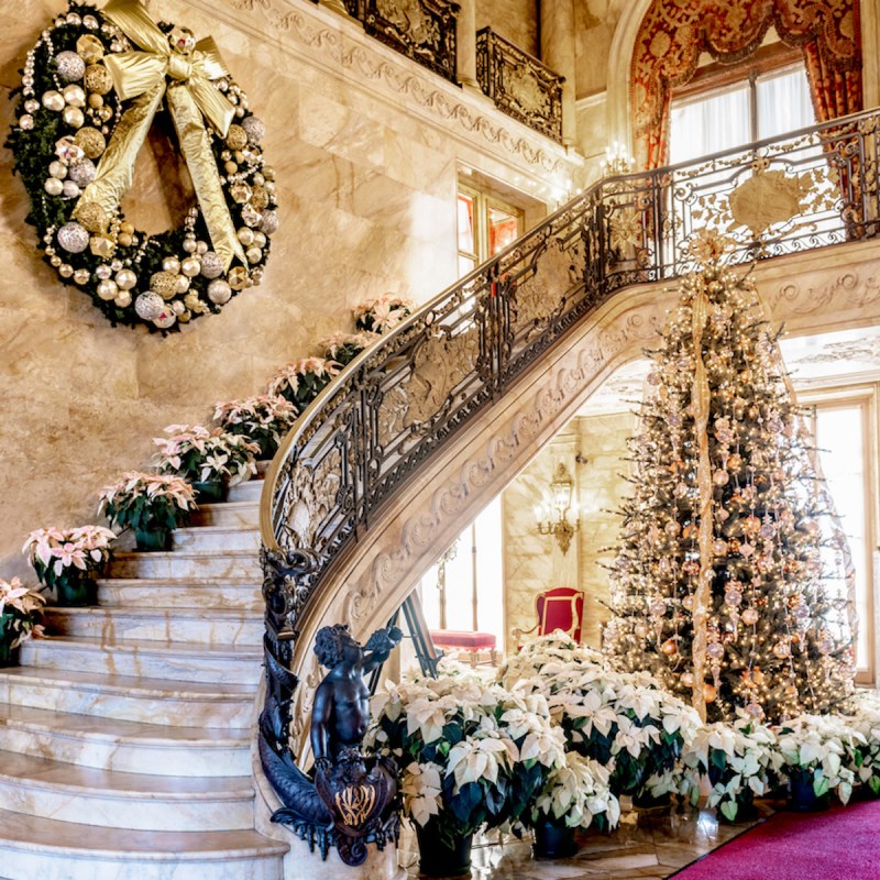 A grand staircase at Marble House