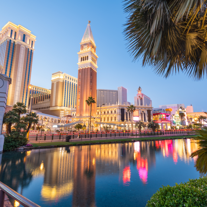 Skyline along the Strip in Las Vegas, Nevada