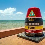 The Key West, Florida Buoy sign marking the southernmost point on the continental USA and distance to Cuba.