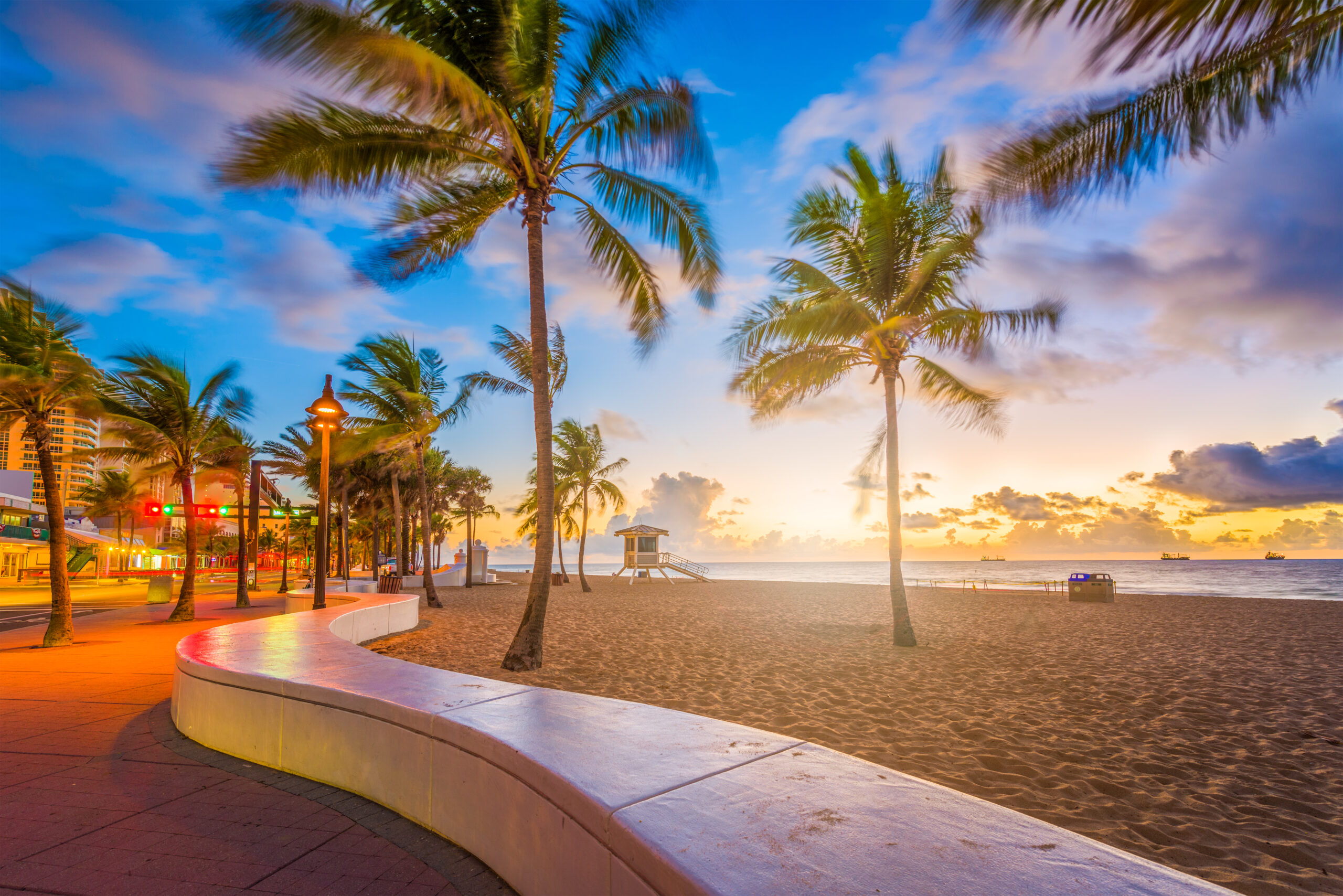 Fort Lauderdale Beach, Florida at dawn