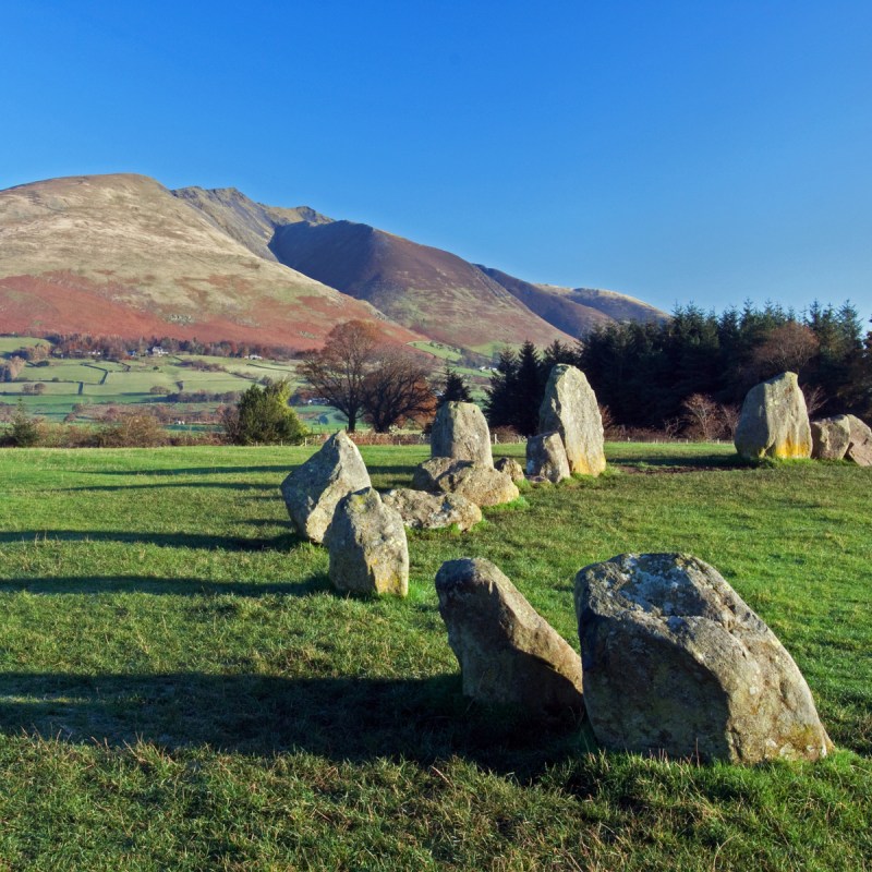 Castlerigg Stone Circle is situated near Keswick, Cumbria in the English Lake District national park.