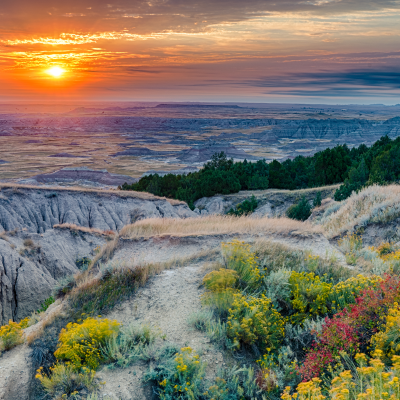 Sunrise over Badlands National Park, South Dakota