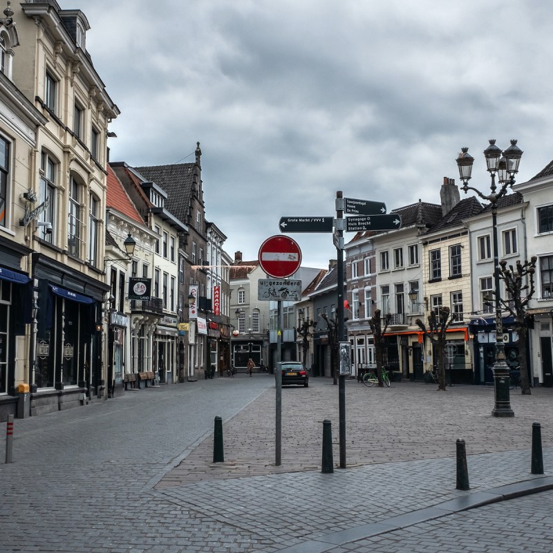 Empty street in Breda, Netherlands