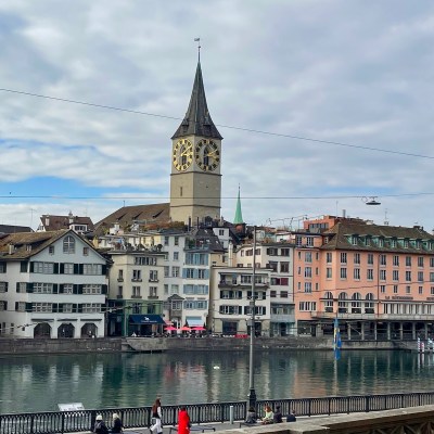 The city of Zurich on Lake Zurich.