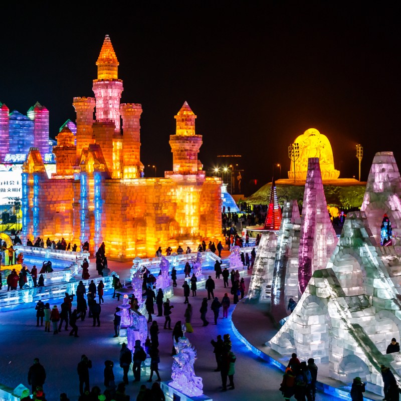 The 2015 Harbin Ice Festival in Harbin, China.