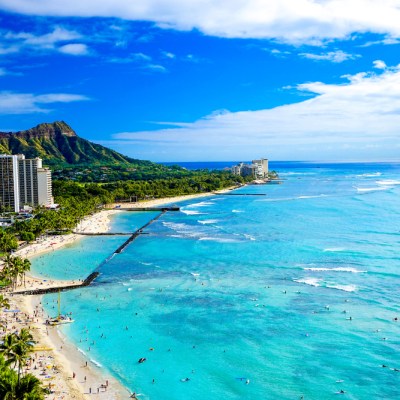 Waikiki Beach and Diamond Head, Honolulu, Oahu Island, Hawaii