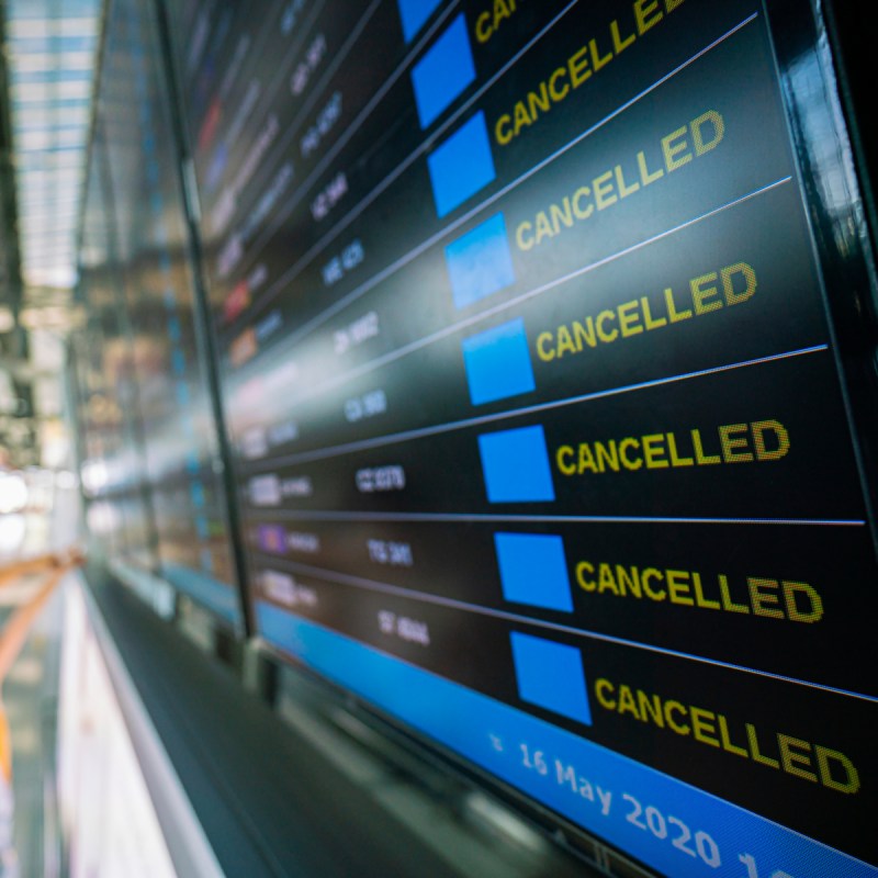 flights information board in airport.