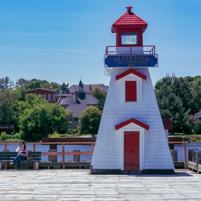 Lighthouse in St. Stephen, New Brunswick, Canada.