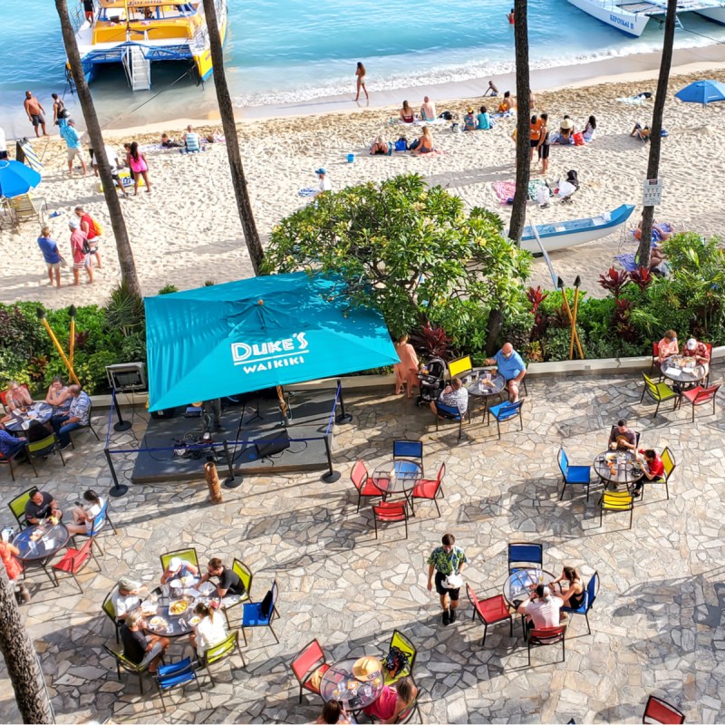 Waikiki Beach in Honolulu, Hawaii, April 2021.