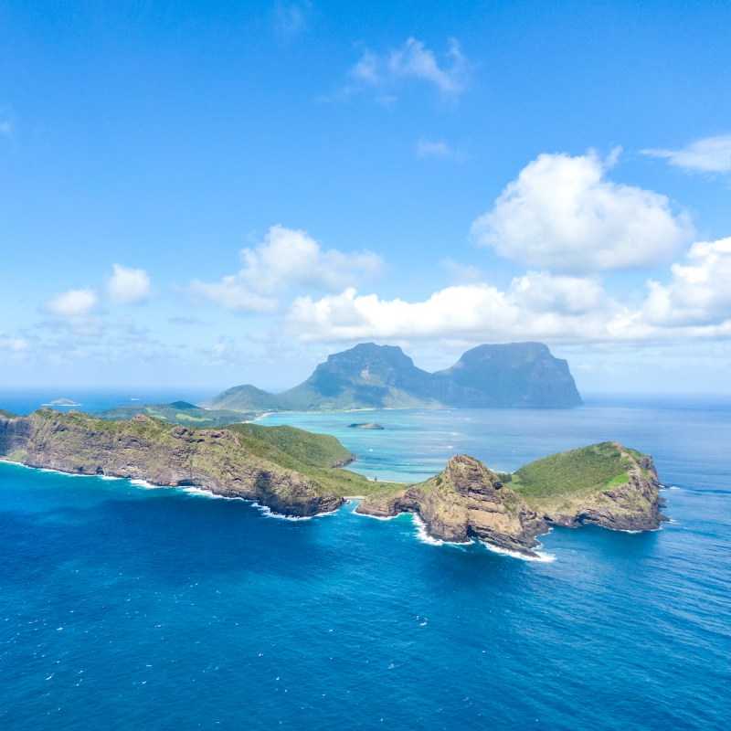 Aerial shot of Lord Howe Island, Australia