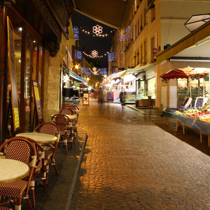 Christmas decorations in the Paris Latin Quarter