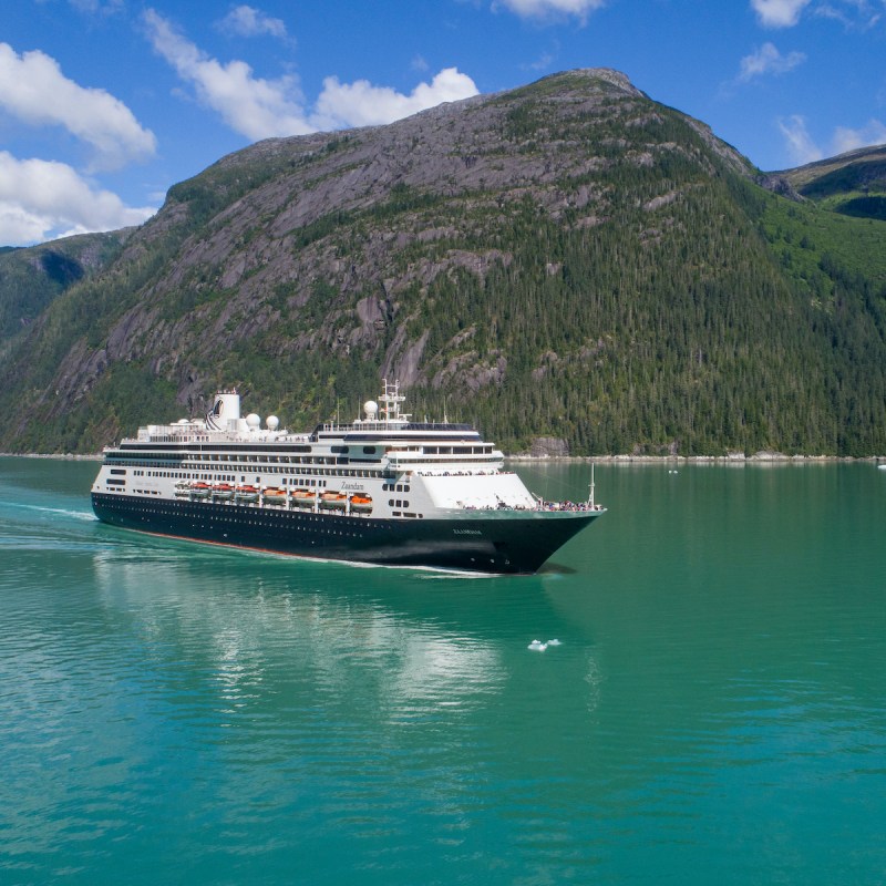 Holland America ship in Alaska