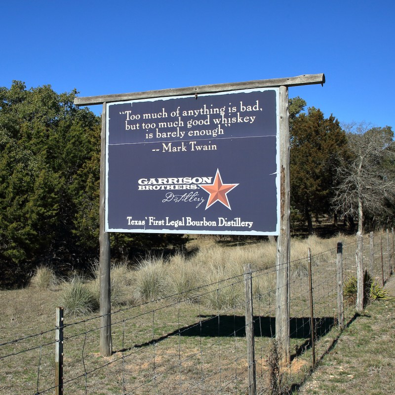 Garrison Brothers Distillery sign