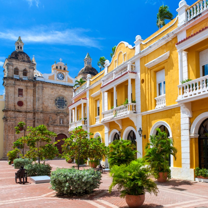 square in the city of Cartagena de Indias, Colombia.