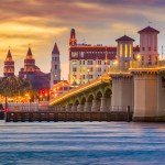 St. Augustine, Florida, USA Skyline at Bridge of Lions.