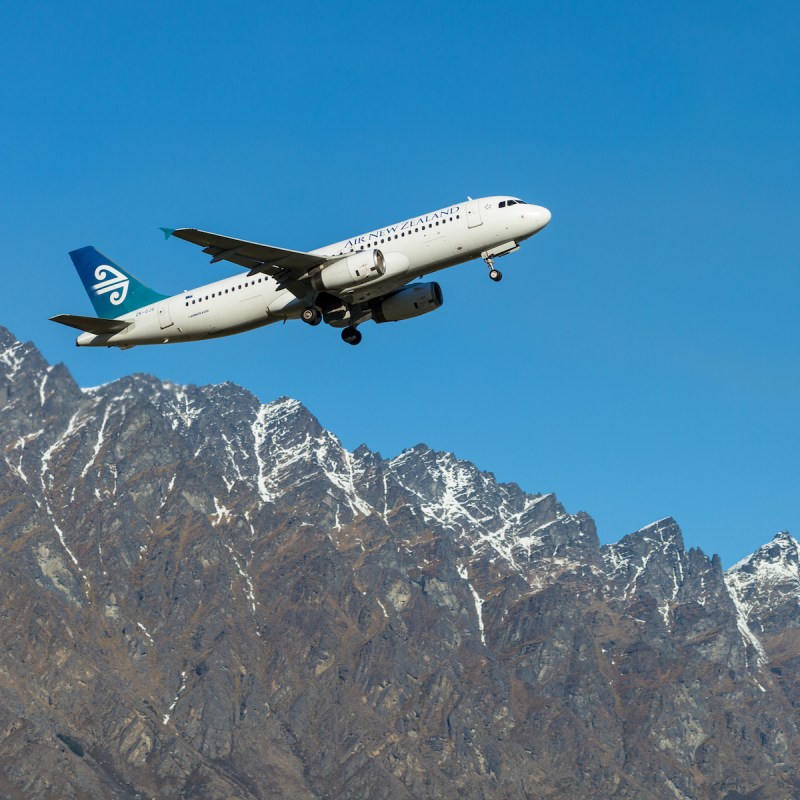 Air New Zealand plane takes off