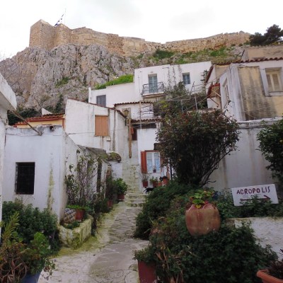 The Anafiotika neighborhood in Athens, Greece.