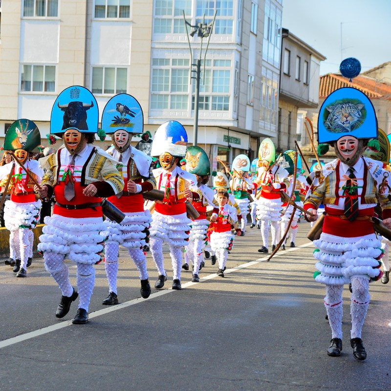 Carnival performers in Verin, Spain