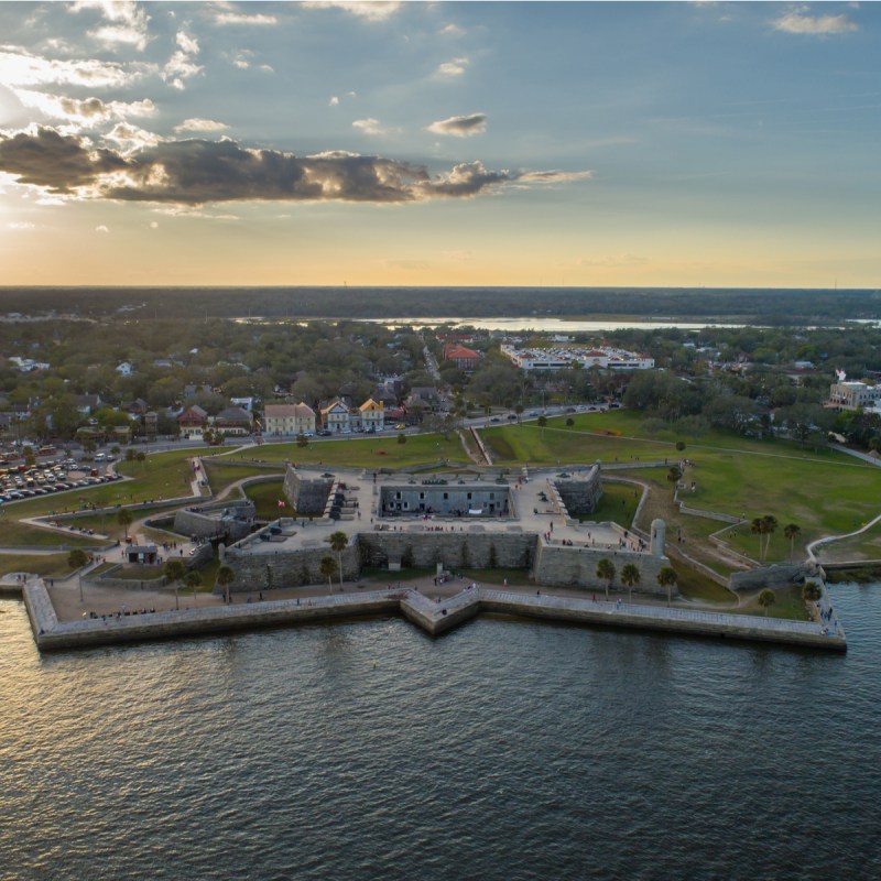 Aerial image of fortress Castillo De San Marcos