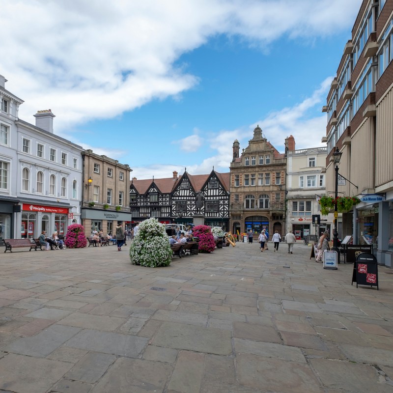 Market square in Shrewsbury, Shropshire