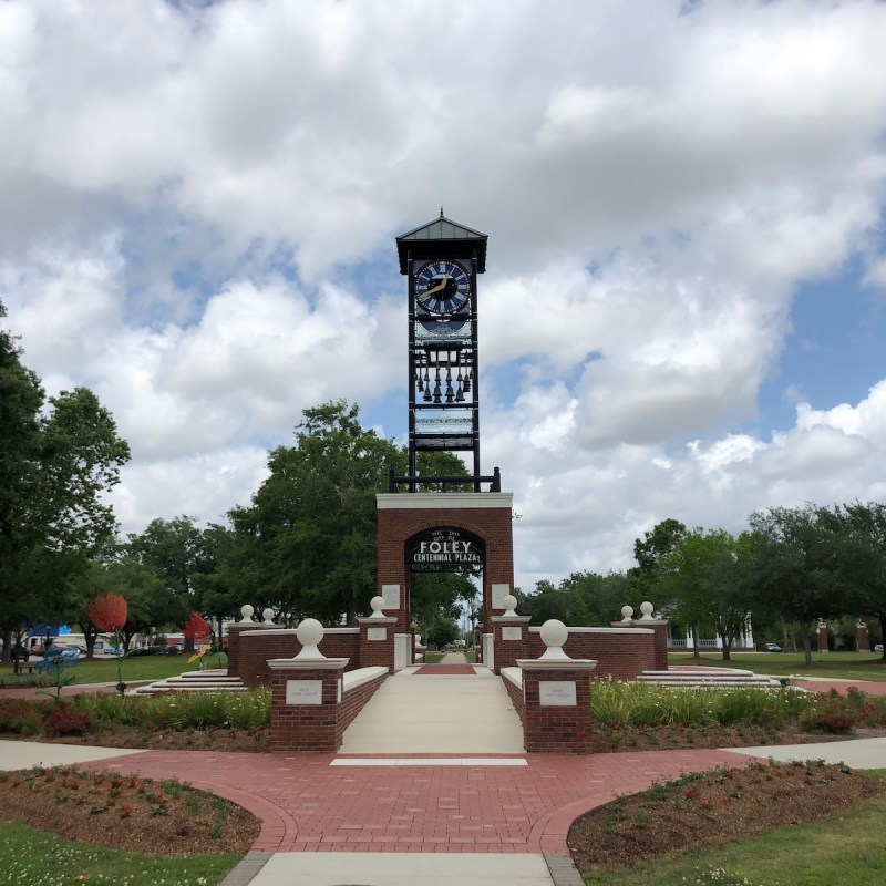 Town clock in Foley, Alabama